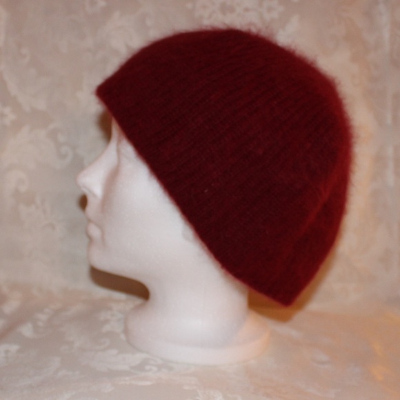 Vintage 60s Red Angora & Wool Hat - Picture 2 of 4